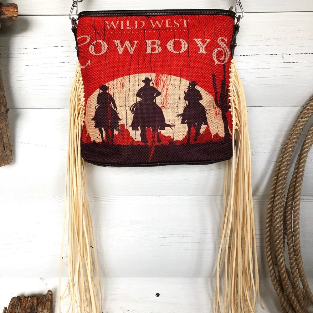 Western Cowgirl Rodeo Fringe Messenger Crossbody Bag / Purse - The "Cowboys"